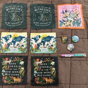 11 JW Paradise Convention Ministry Animals Screen Cloths Pins Pen HappierToGive